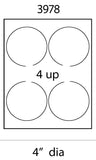 Laser Labels - 4" Diameter Circle Labels